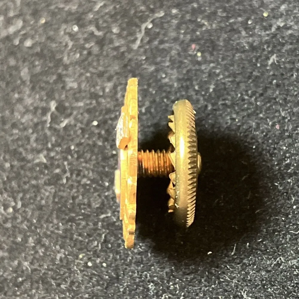 Vintage 10K Yellow Gold Two Diamond Philco Tech Rep Employee Lapel Button Pin